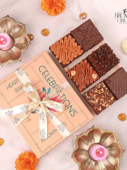 A simple and elegant gift that always works. Our celebration box of six assorted brownies is a great choice for thanking clients, rewarding employees, or celebrating small wins with the team.