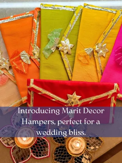 A collection of my vibrant, handcrafted money envelopes, perfect for adding a touch of wedding bliss to your shagun gifting.