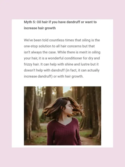 A visual from my Brides Today feature, illustrating the myth that oiling hair is a one-stop solution for all hair concerns.