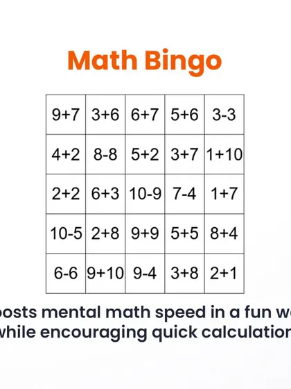 Math Bingo is one of our favorite classroom games. It's a fun, competitive way for kids to boost their mental math speed and practice quick calculations.