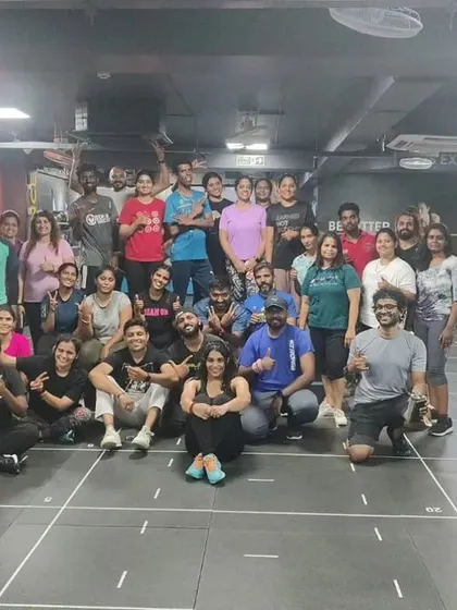 The heart and soul of my classes. Each photo captures a unique moment with my incredible community after a sweaty, joyful session. This is our shared victory lap.