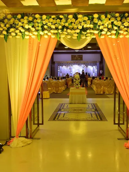 Another simple and elegant reception entrance, showing how we can transform a standard hotel doorway into something special.