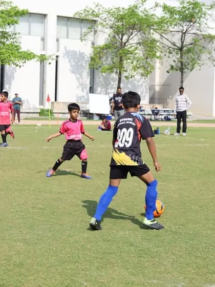 A player on the ball, looking to create an opportunity for his team.