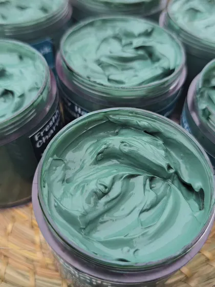 Look at that smooth, whipped texture. Applying this face pack is a truly relaxing experience.