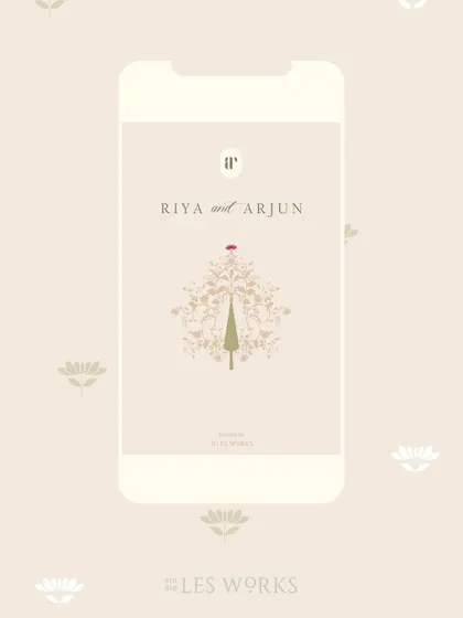 A digital mock-up of an e-vite featuring a timeless 'tree of life' motif. This shows how a classic, elegant design can be adapted for modern, paperless invitations, perfect for sharing on mobile.