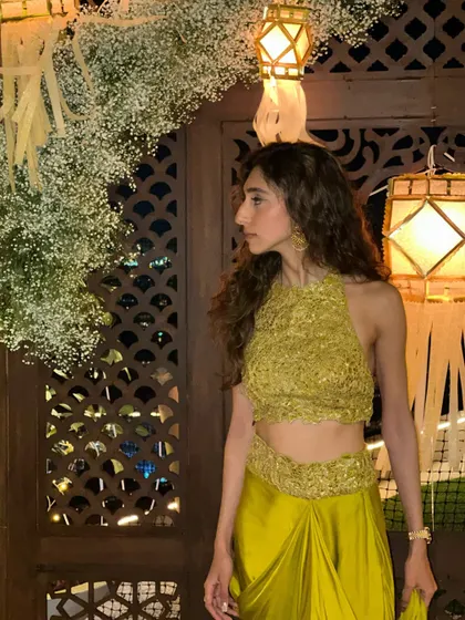 A closer look at the intricate embroidery on my Diwali outfit. The details make all the difference.