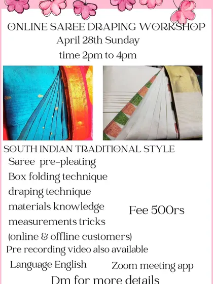 A flyer for a Sunday workshop in April, conducted in English via Zoom.