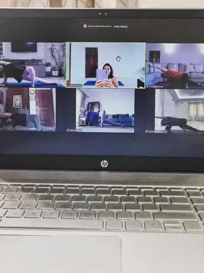This is our strong and beautiful online Pilates tribe. We started during lockdown and have grown stronger together. I am so grateful for these women who join me from their homes to build core strength, stability, and a powerful sense of community.