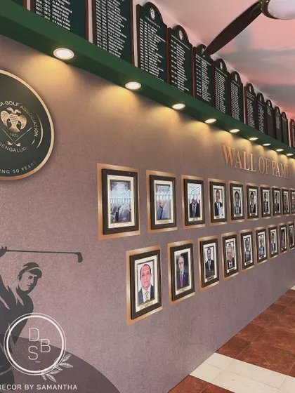 For the KGA's 50th anniversary, we designed this custom "Wall of Fame" to honor the association's history and key members, creating a meaningful focal point.