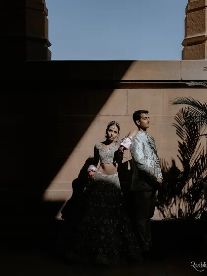 An artistic portrait using strong shadows and light, showcasing the editorial quality of our work as seen in ELLE India.