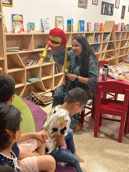 Day one of our summer puppetry camp. The children are getting to know their new puppet friends, sparking immediate curiosity and excitement.