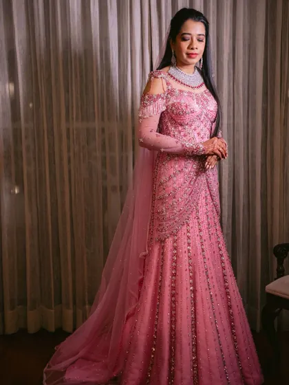 Further images showcasing my collection of modern gowns and lehengas. These photos provide different angles and details of each unique design, from romantic pre wedding shoots to elegant reception looks.