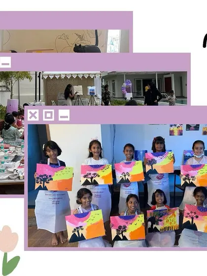 Another fun graphic showing our little artists at work. We believe in making art accessible and enjoyable for everyone, especially kids.