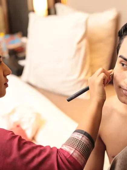 A throwback to helping a fellow dancer with his makeup backstage. In my world, collaboration means supporting each other in every way possible, on and off the stage.