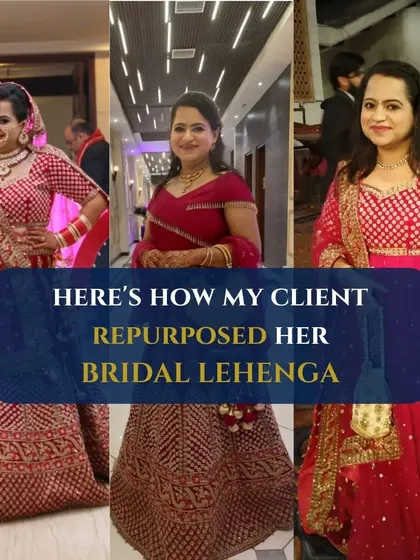 This is how my client repurposed her bridal lehenga for her brother's wedding. We transformed a once-worn outfit into three stunning new looks, proving that you don't need new clothes to look incredible.