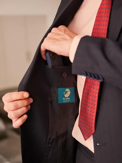 It's the details you don't see that often matter most. I ensure even the internal construction of my jackets, like this discreet phone pocket, is perfectly executed. The Pall Mall Sartorial label is a mark of this quality.