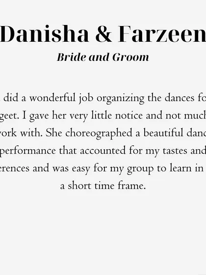 More testimonials from happy clients, including duplicates of reviews from Danisha & Farzeen, Mirai Rao, and Nikita Anand.
