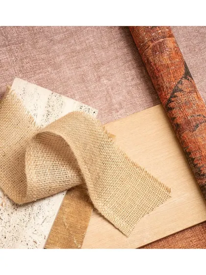 This mood board for the 'Antigua' wallpaper collection highlights the beauty of natural textures. I use materials like jute and wood-inspired prints to build a layered, earthy, and warm interior palette.