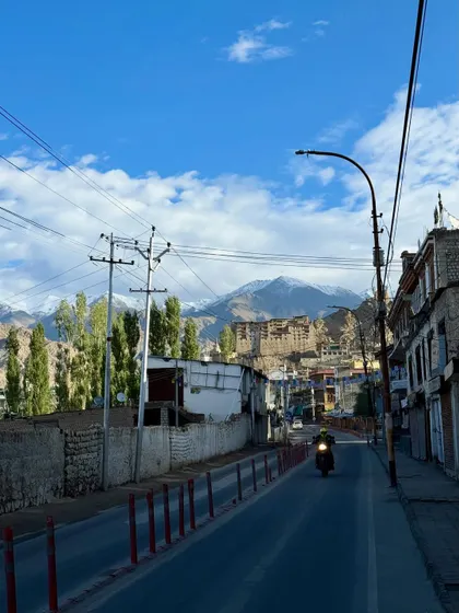 A quiet moment on the road in Leh, with the mountains watching over the town. The incredible landscape of Ladakh was not just a backdrop for our retreat; it was a constant source of inspiration for our movement and stories.