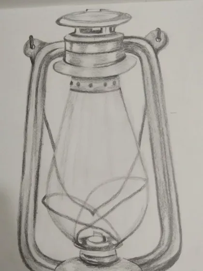 We learn 3D pencil sketching techniques to make objects like this vintage lantern look real.