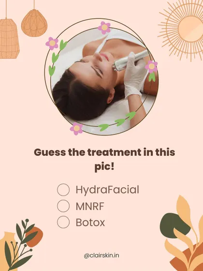 A fun quiz to test your skincare knowledge. The treatment shown is MNRF, which is loved for reducing acne scars, shrinking pores, and improving skin texture.