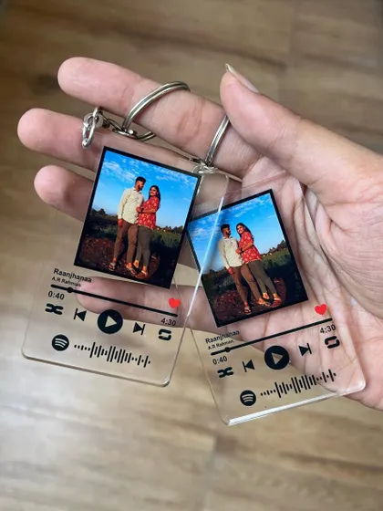 Custom Spotify keychains are now on board. These feature your photo and a scannable code to your favorite song, so you can carry your soundtrack with you.