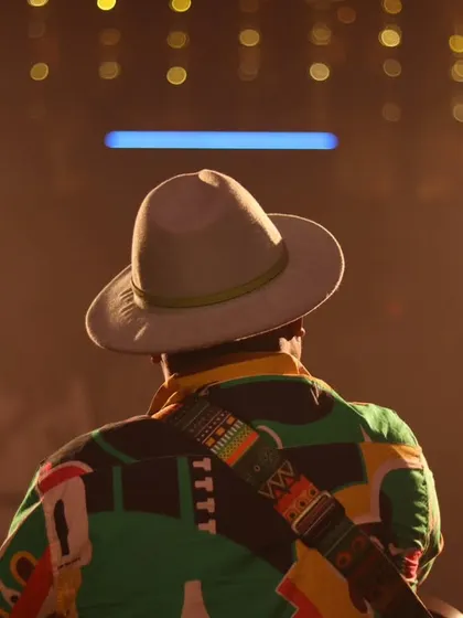 A beautiful yesterday on stage is a feeling that never leaves. This shot captures the reflective side of a performance, looking out and taking it all in.