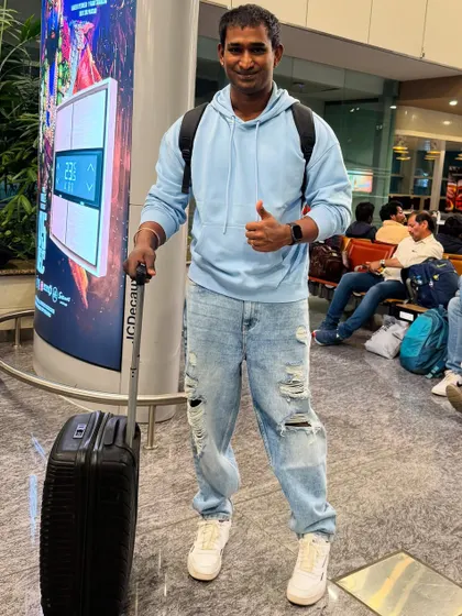 At the airport, on my way to a destination wedding in Vizag. I am available to choreograph for events across the country.