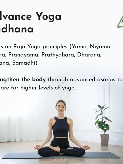 An announcement for our Advanced Yoga Sadhana workshop with Madhusudhan. This session focuses on the principles of Raja Yoga, using advanced asanas to prepare the body and mind for higher levels of practice.
