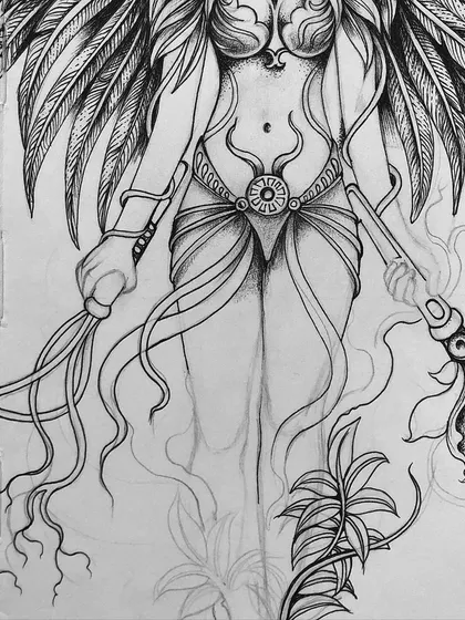 A close-up on the lower half of the "Tara" illustration.