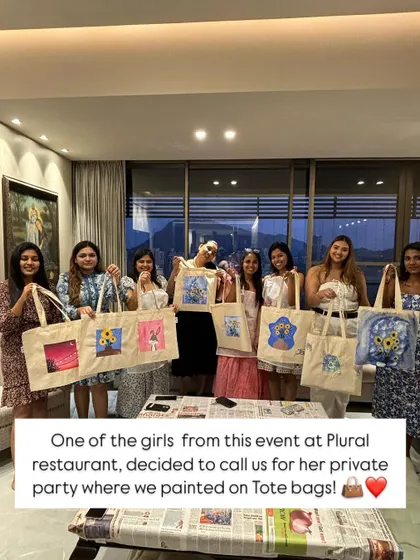 The power of word-of-mouth. A guest from one of our restaurant workshops loved it so much she booked us for her own private tote bag party.