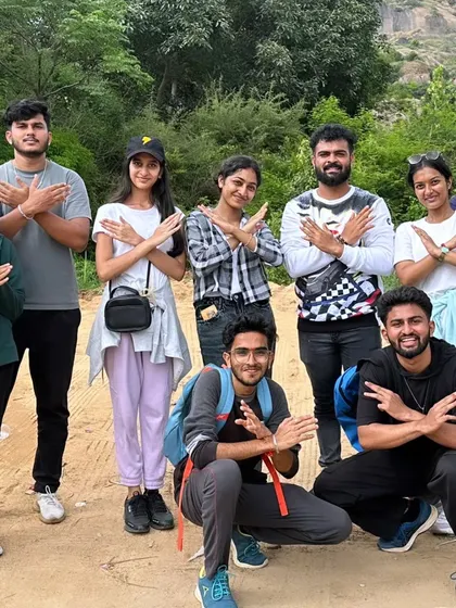 The Rotaract Ruas crew striking a pose during our "Safar Ek Sath" Zone Mars meeting trek. We often collaborate with community groups for our events.