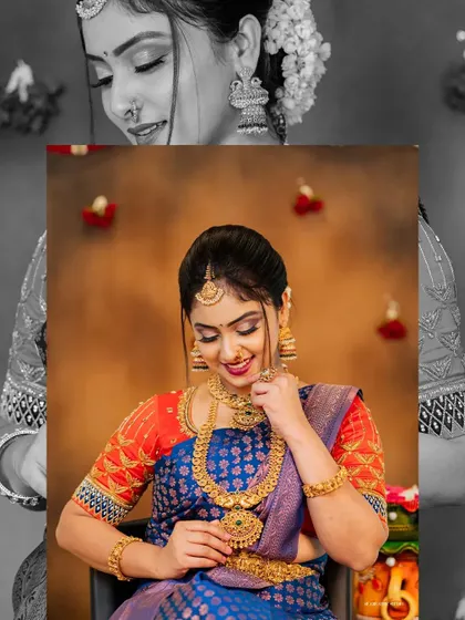 An artistic edit from a styled shoot, using a color splash effect to draw attention to the model's vibrant look.
