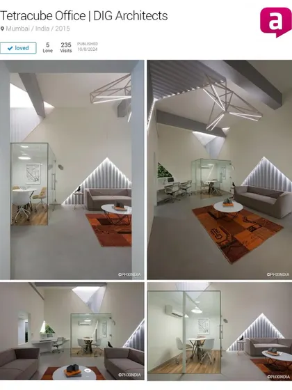 Our 'Tetracube Office' project featured on the Archilovers platform.