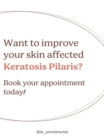 If you are affected by Keratosis Pilaris and want to improve your skin's texture, booking an appointment is the first step. I can provide personalized solutions and effective treatments to help you manage the condition and achieve smoother skin.
