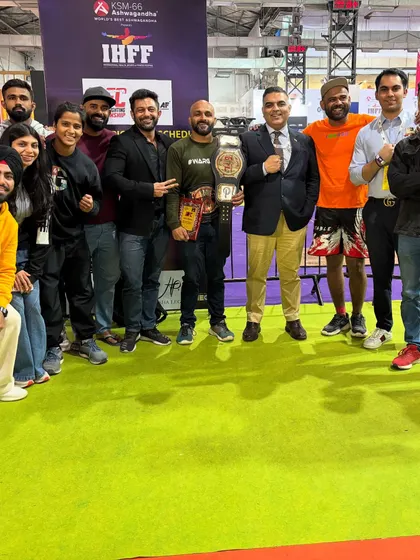 The team at the IHFF expo. These events are a great place to connect with the wider fitness and combat sports community.