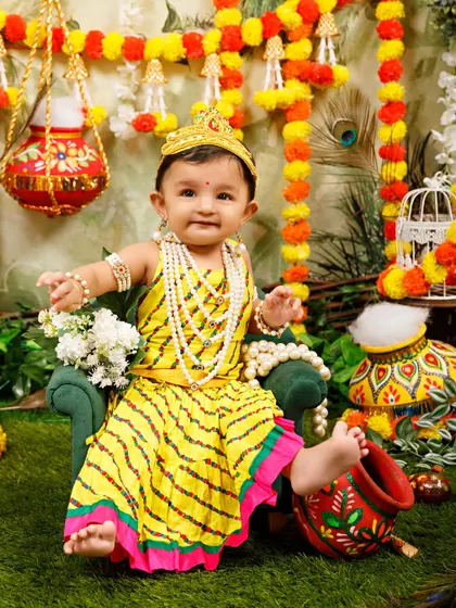A playful little Radha featured in the promotional material for my popular Janmashtami shoots.