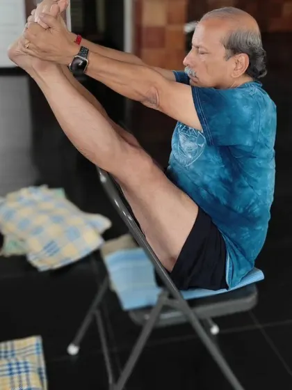Additional images from my personal practice and teaching sessions, demonstrating a wide variety of asanas and the use of props. Each photo shows a moment of exploration in the journey of yoga.