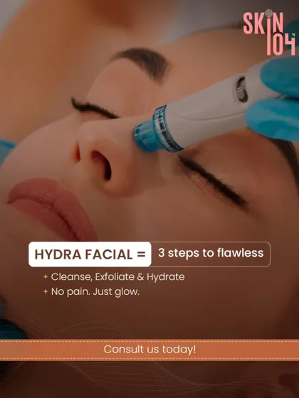 Achieving flawless skin is as simple as 1, 2, 3 with a HydraFacial. This treatment combines cleansing, exfoliation, and hydration into one seamless session. There's no pain, just pure glow.