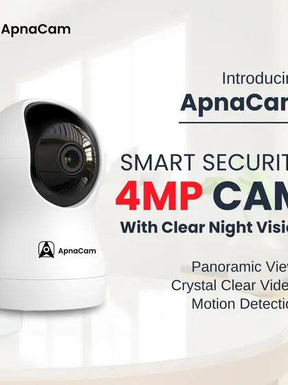 Introducing our 4MP smart security camera. It offers a panoramic view, crystal clear video, and motion detection, ensuring your home is secure day and night.