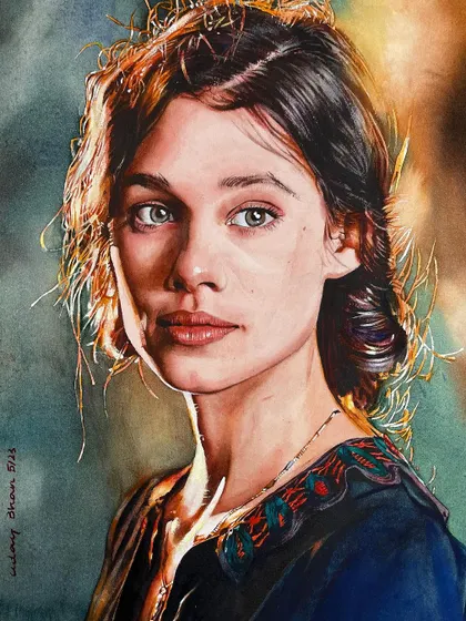 This portrait, with its beautiful backlighting, is used as an example for my basic portrait workshop. It's a perfect study for understanding how to paint light and create a sense of atmosphere.