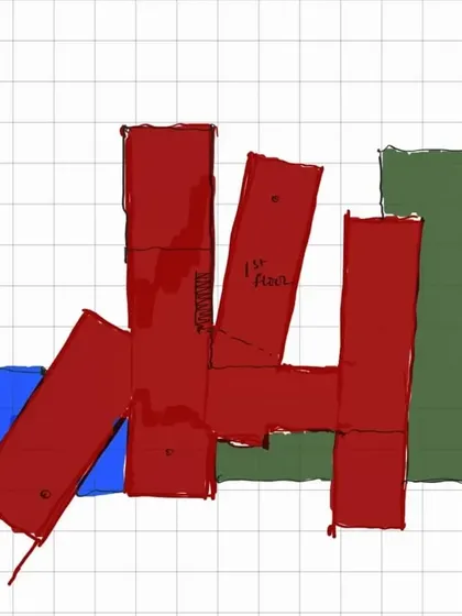 A diagram exploring different configurations for a clubhouse, part of our initial, variable-based design process.