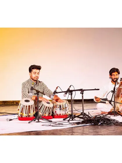 A photo from my tabla solo recital at the esteemed Triveni Kala Sangam in Delhi. Performing a solo is a chance to explore the depths of the tabla and share its stories with the audience.