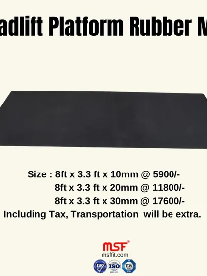 The specifications and pricing for our Deadlift Platform Rubber Mat, available in multiple thicknesses to suit your needs.