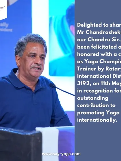 Sharing a few words upon receiving the citation from Rotary International. This award inspires me to continue sharing the gift of yoga.