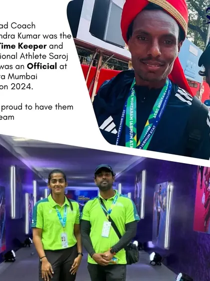 Our team contributes to the sport in many ways. I was proud to serve as the Chief Time Keeper at the Tata Mumbai Marathon, alongside our national athlete Saroj Shetty who was also an official.