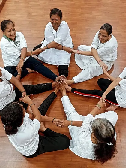 Our wonderful group of senior ladies proves that age is just a number. Their energy and enthusiasm on International Yoga Day is an inspiration to us all.