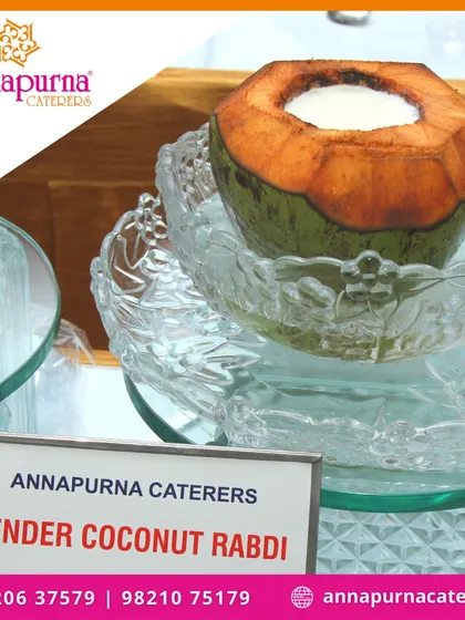A truly unique dessert, our Tender Coconut Rabdi is served inside a natural green coconut, combining creamy texture with refreshing, authentic flavour.