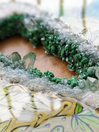Look at the detail on these resin crystals. I use a mix of real and handmade resin crystals to give my geode art a three dimensional quality, making it feel like you can reach right into a natural wonder.