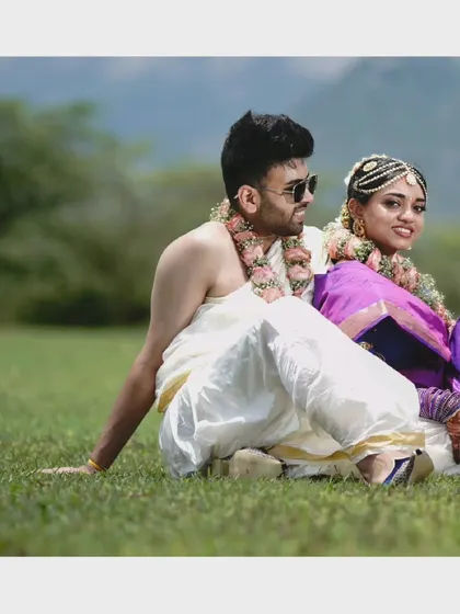 Another angle from a beautiful post-wedding session, capturing the couple's relaxed intimacy and the stunning landscape.